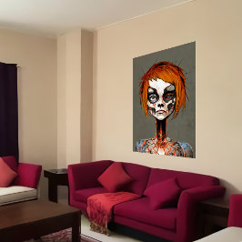 Poster Estranho retrato bizarro do morto | Arte AI