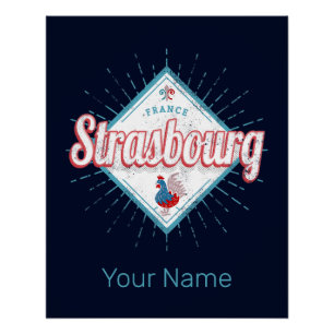 Póster Estrasburgo Grand Est France Retro Rooster Vintage