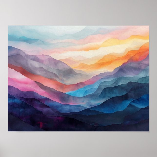 Poster Estratos Etéreos: Uma Paisagem Abstrata Multicamad (Frente)