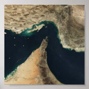 Poster Estreito da imagem de satélite de Hormuz