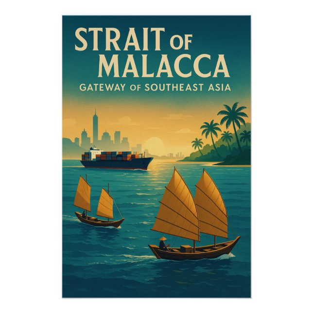 Póster Estreito de Malaca - Gateway do Sudeste Asiático (Frente)