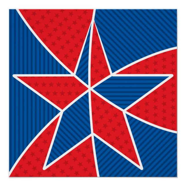 Póster Estrela Americana Patriótica (Frente)