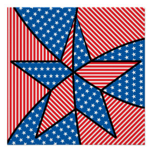 Póster Estrela Americana Patriótica