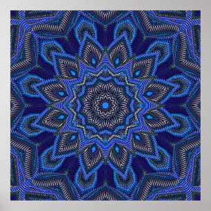 Póster Estrela azul brilhante da irradiacão