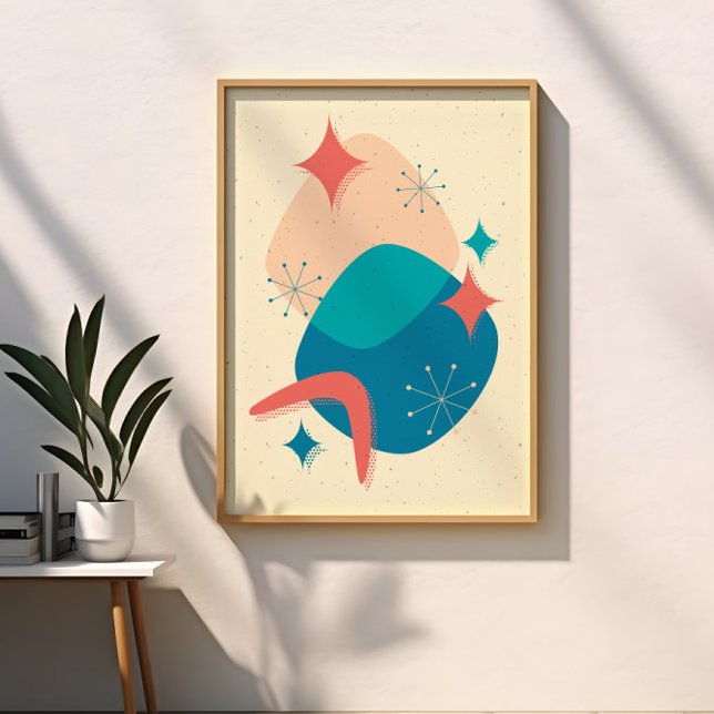 Poster Estrela Bumerangue Abstrata da Era Atômica do Meio (Criador carregado)