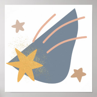 Poster Estrela cadente boho caprichosa,