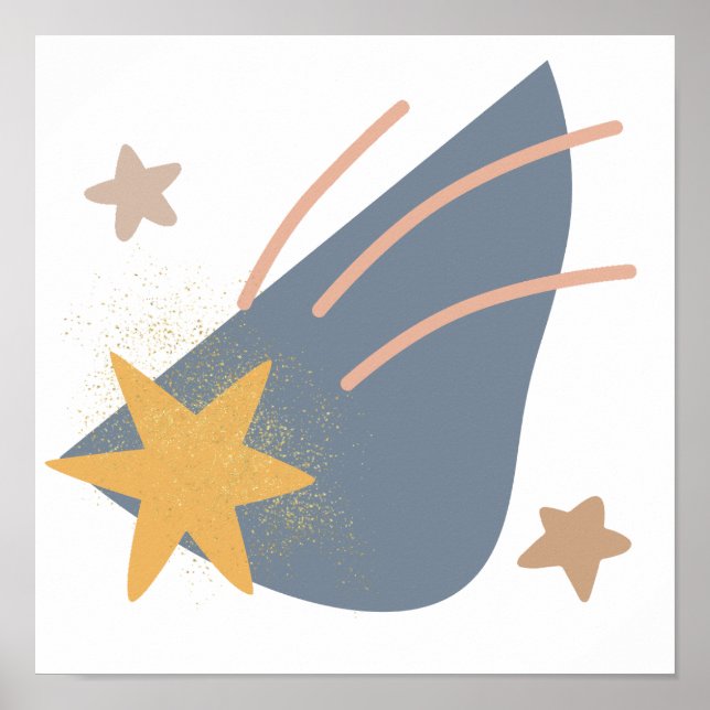 Poster Estrela cadente boho caprichosa, (Frente)