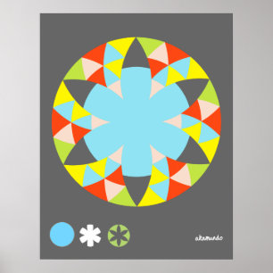 Póster Estrela da Flor do Pimento Círculo