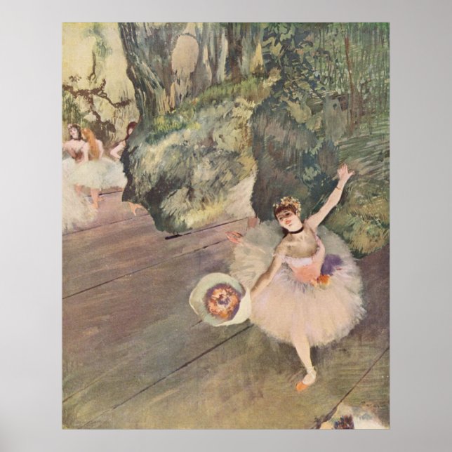 Poster Estrela de Balé Edgar Degas com Flores 1878 pastel (Frente)