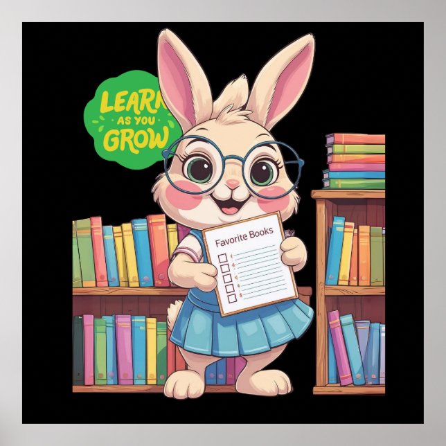 Poster 🐰📚 Estrela de Bibliotecário em Treinamento – Edi (Frente)