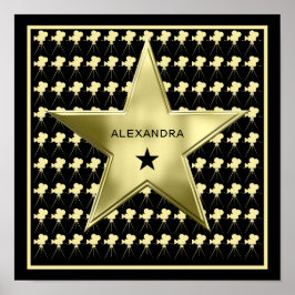 Poster Estrela de Cinema em Casa Nome Personalizado