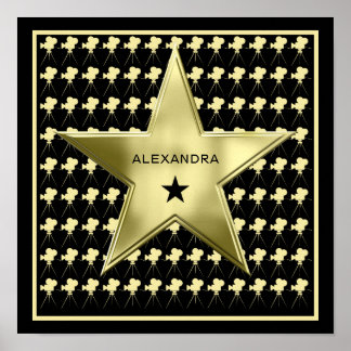 Poster Estrela de Cinema em Casa Nome Personalizado
