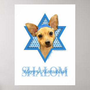 Póster Estrela de David de Hanukkah - chihuahua