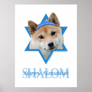 Poster Estrela de David de Hanukkah - Shiba Inu