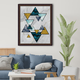 Poster Estrela de David - Magen David em Marble Giclée Ar