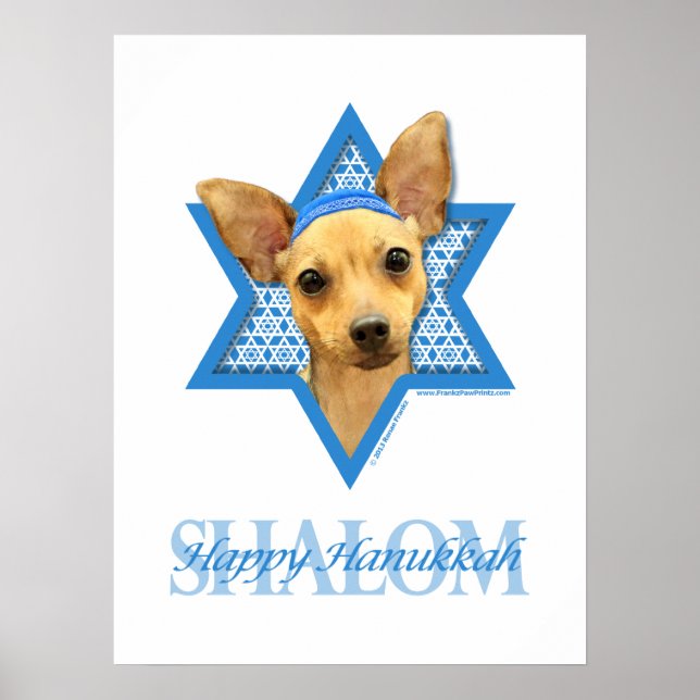 Póster Estrela de Hanukkah de David - Chihuahua (Frente)