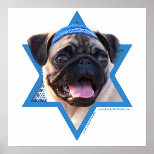 Póster Estrela de Hanukkah de David - Pug