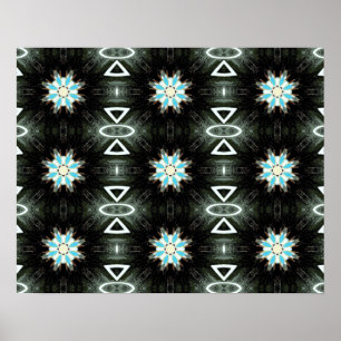 Poster estrela de penas azul rebentada a preto