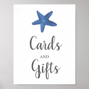Poster Estrela do mar   Cartões de Casamento Oceânico e S