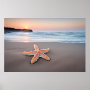 Poster Estrela-do-mar Deitada numa Praia