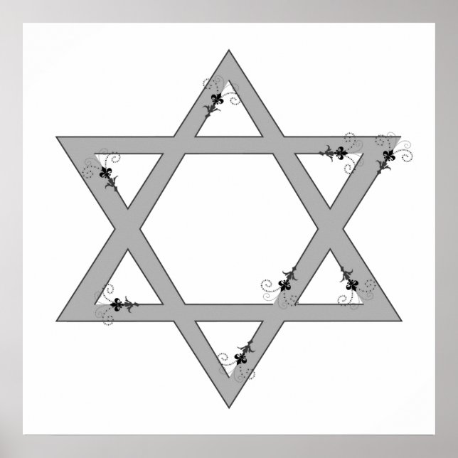 Póster estrela elegante de david (Frente)