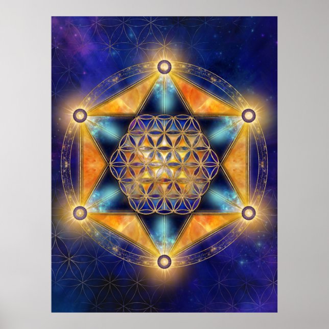Poster Estrela Merkaba - Geometria Sagrada (Frente)