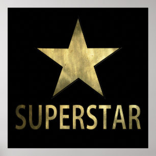 Poster Estrela mundial dourada da estrela