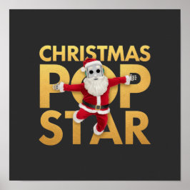 Poster Estrela Pop do Natal Cute & Colorido Feriado