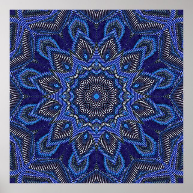 Póster Estrela Radiadora Azul Brilhante (Frente)
