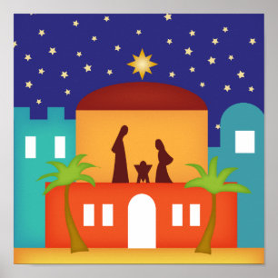 Poster Estrela sobre a natividade do Natal de Bethlehem