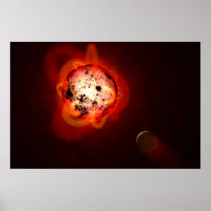 Poster Estrela Vermelha Anã Orbitada Por Um Exoplaneta Hi