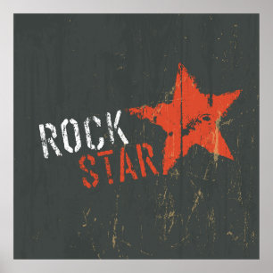 Poster Estrela Vermelha de Rock Star Abalada