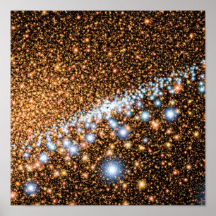Póster Estrelas azuis do buraco negro do Andromeda -