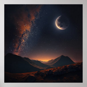 Poster Estrelas brilham no céu e na lua -3