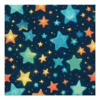 Estrelas brilhantes fofas em azul