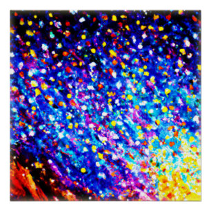 Póster Estrelas Coloridas No Céu Azul. Comprar Agora