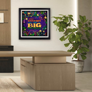 Poster Estrelas Coloridas Pequenas Alterações Inspiradora