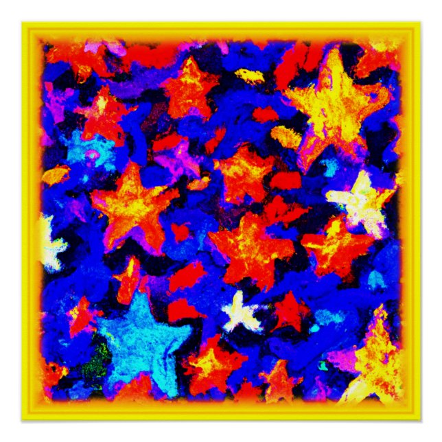 Póster "Estrelas Coloridas Respiratórias". Comprar Agora (Frente)