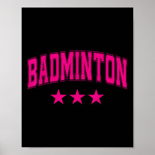 Poster Estrelas Cor-de-rosa do Badminton Clic Retro Varsi