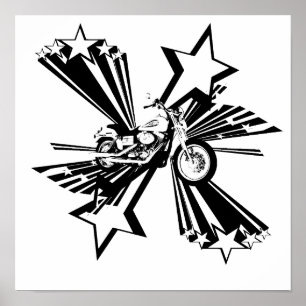 Póster Estrelas da motocicleta