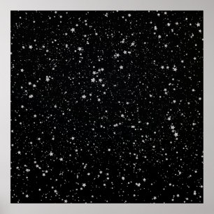 Poster Estrelas de Brilho2 - Preto Prateado