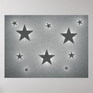 Póster Estrelas de Cinza Escuras no Céu Noturno