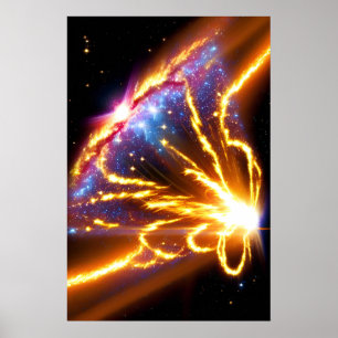 Poster Estrelas de Incêndio Espacial Galáxia Elétrica Céu
