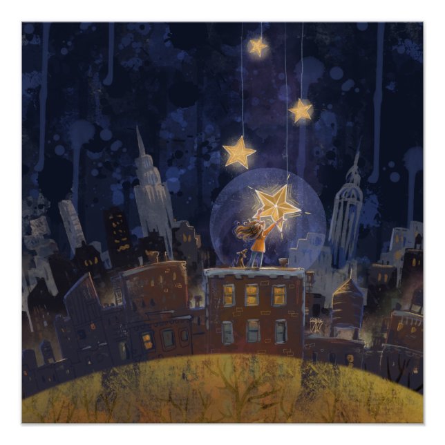 Póster Estrelas de Pancadas Brilhantes (Frente)