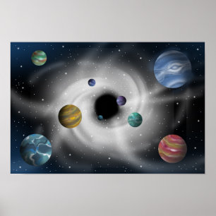 Poster Estrelas e Buracos Negros.