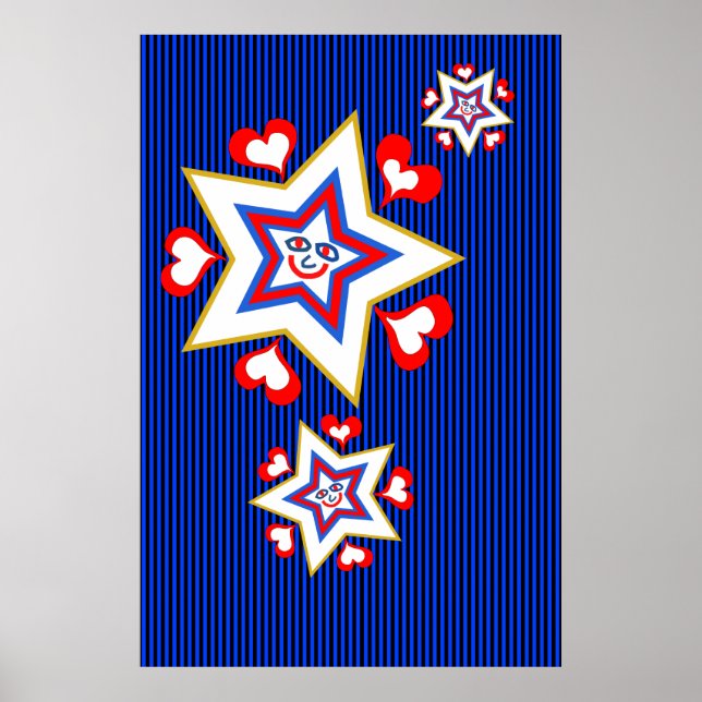 Poster Estrelas e corações (Frente)