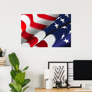 Poster Estrelas e faixas de Design de Bandeiras Americana
