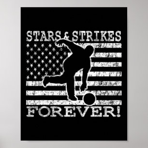 Poster Estrelas E Gretas Para A Boliche Americana Flag Bo