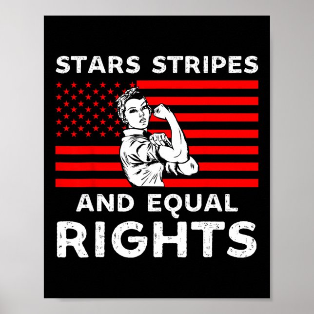 Poster Estrelas e Igualdade de Direitos 4 De Julho Mulher (Frente)