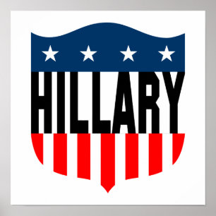 Póster estrelas e listras de pinhão da hillary